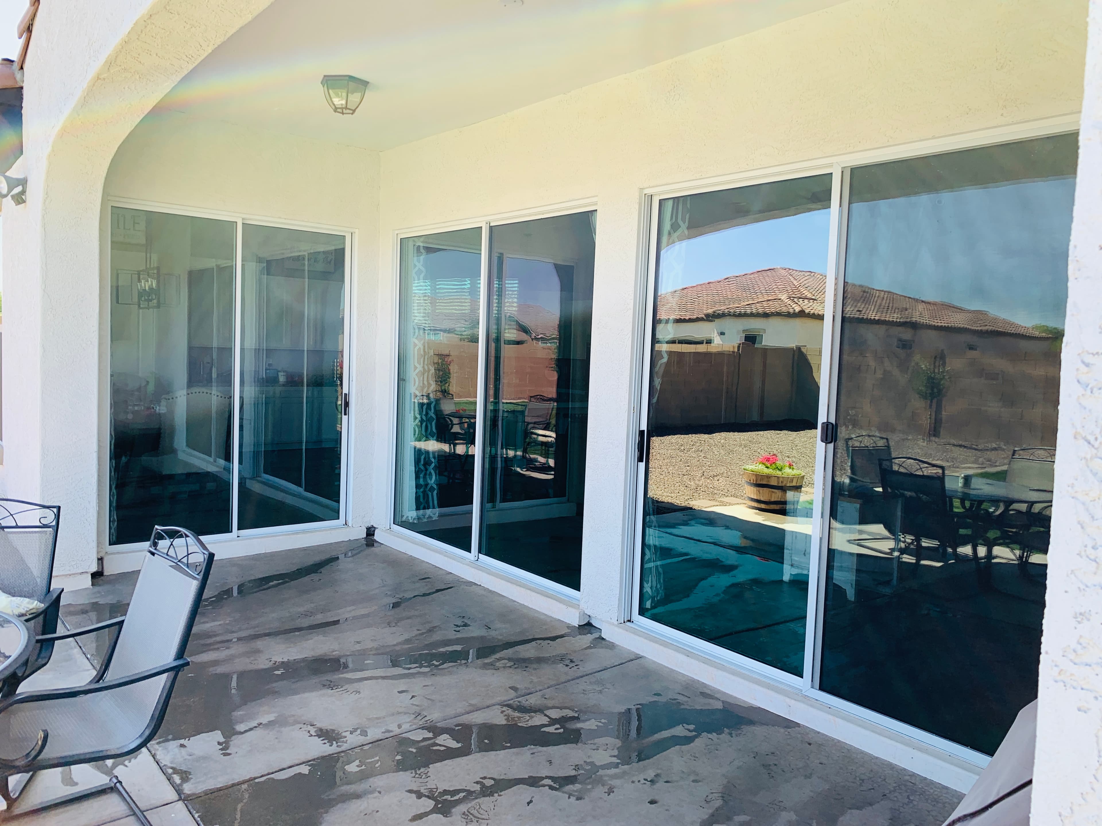 Tall exterior glass typical of Queen Creek and San Tan Valley homes — East Valley