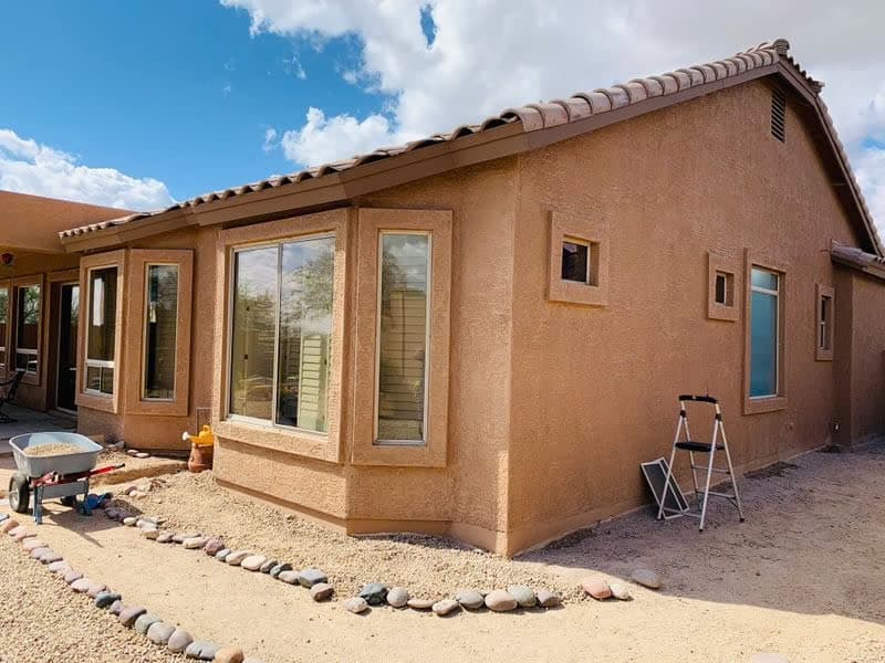 Back patio windows after exterior cleaning — Las Sendas