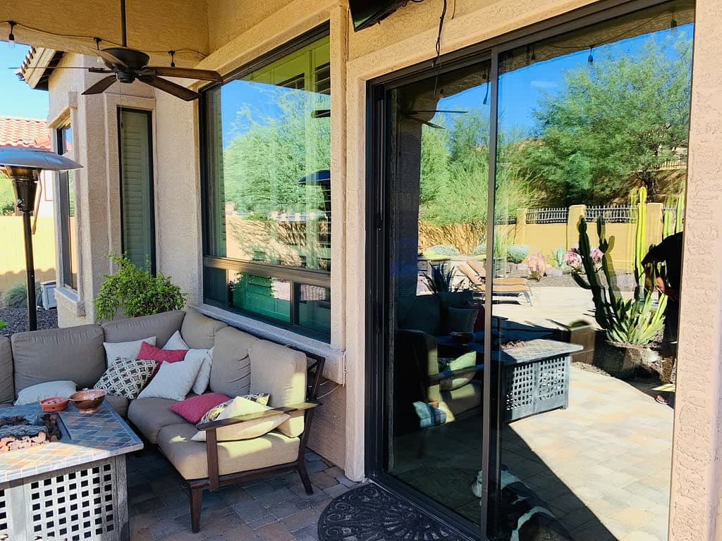 Front exterior windows after cleaning — North East Mesa, Arizona