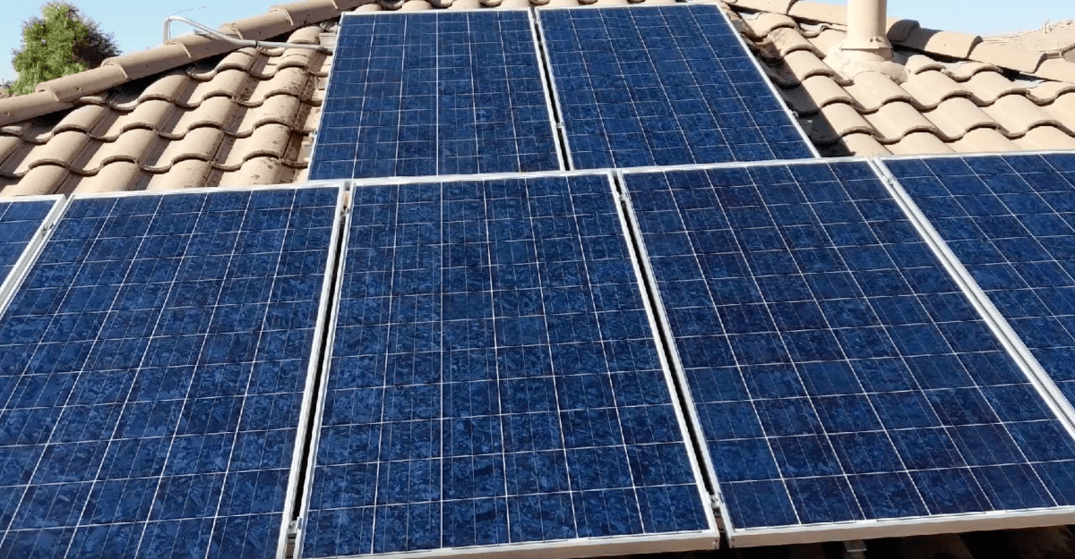 Residential solar panels following a professional cleaning — East Valley, Arizona